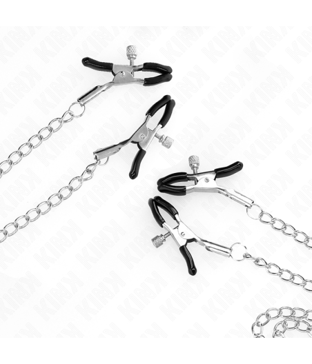 KINK - 4 Nippel- und Kitzlerklammern verstellbar, silber