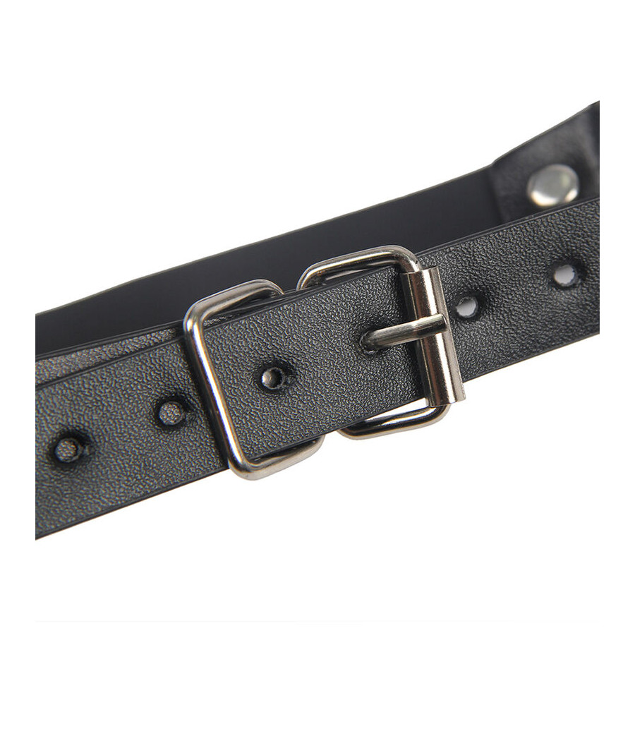 SUBBLIME - 953720 PINZAS PARA EL PECHO CON CORREA DE CUERO BONDAGE NEGRO TALLA ÚNICA