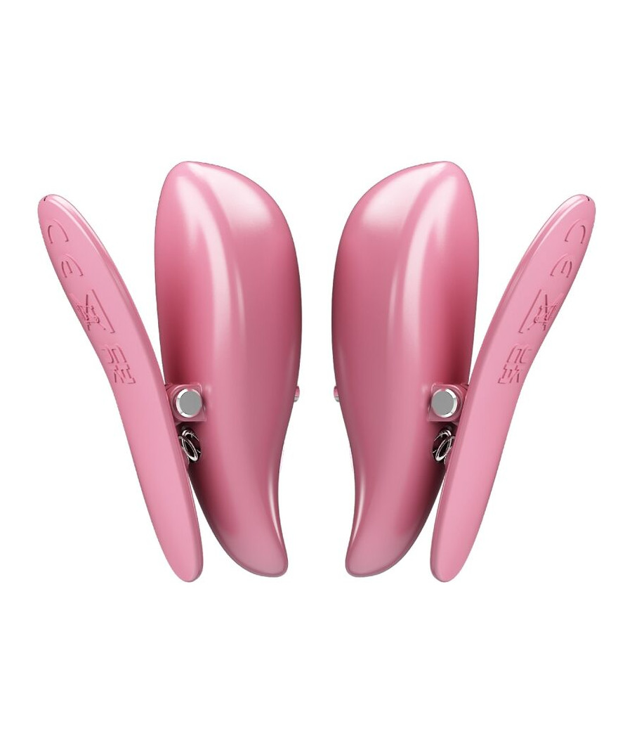 PRETTY LOVE - PINCES À TÉTONS CAILEY 10 VIBRATIONS TÉLÉCOMMANDE ROSE