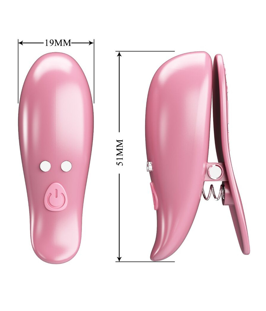 PRETTY LOVE - CAILEY NIPPELKLEMMEN 10 VIBRATIONEN FERNBEDIENUNG ROSA