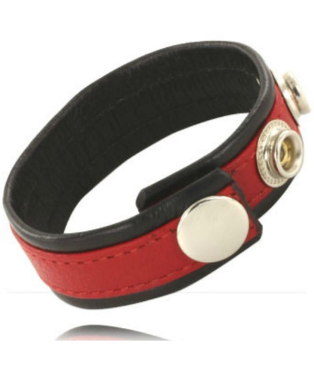 LEATHER BODY - CINTURINO IN PELLE REGOLABILE PER PENE ROSSO-NERO