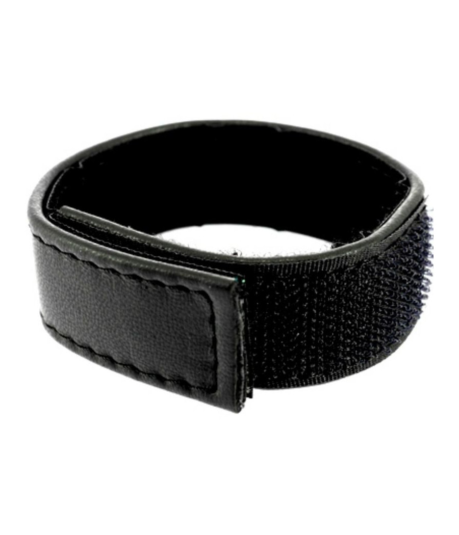 LEATHER BODY - CINTURINO IN PELLE REGOLABILE CON VELCRO PER PENE NERO