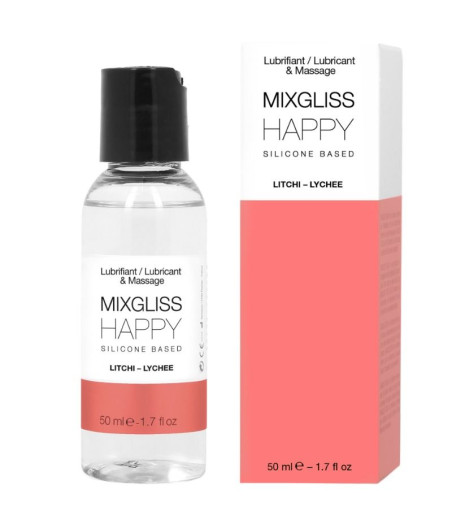 MIXGLISS - LUBRIFICANTE DE SILICONE HAPPY LITCHI 50 ML