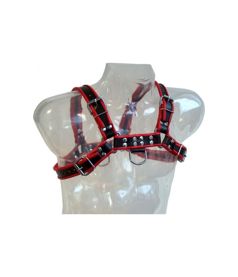 LEATHER BODY - KETTENHARNESS III SCHWARZ/ROT