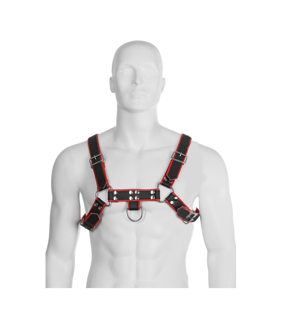 LEATHER BODY - CHAIN HARNESS III BLACK / RED
