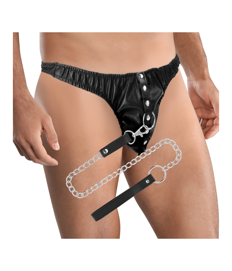 DARKNESS - SUBMISSION THONG WITH METAL CHAIN