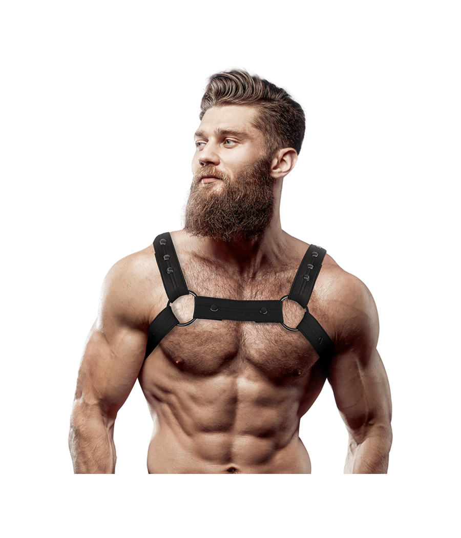 FETISH SUBMISSIVE ATTITUDE - ARNÉS DEPORTIVO AJUSTABLE NEOPRENO PECHO HOMBRE