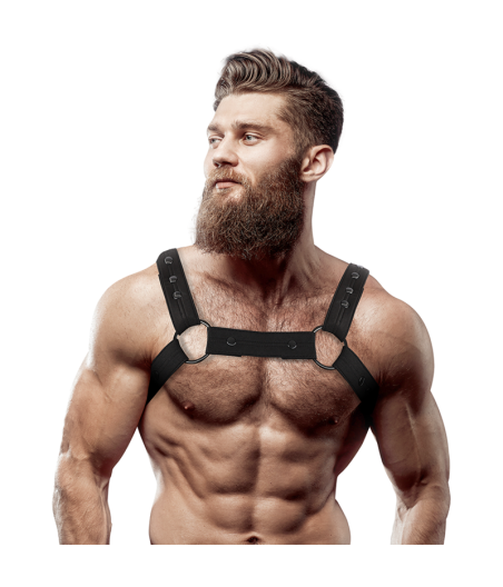 FETISH SUBMISSIVE ATTITUDE - ADJUSTABLE NEOPRENE CHEST SPORTS HARNESS FOR MEN