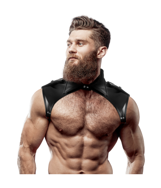 FETISH SUBMISSIVE ATTITUDE - HERRENBRIGADE VERSTELLBARER HALSHARNESS AUS ÖKOLEDER