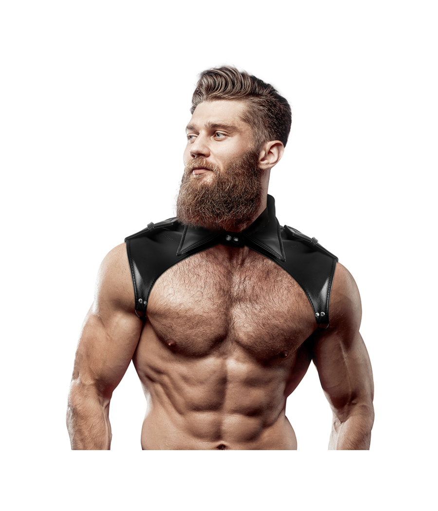 FETISH SUBMISSIVE ATTITUDE - MENS BRIGADE ADJUSTABLE ECO-LEATHER NECK HARNESS
