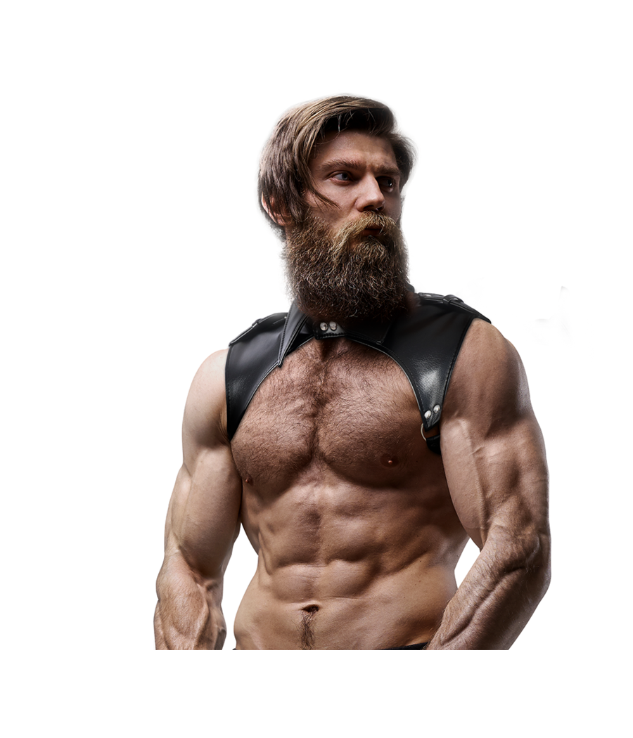 FETISH SUBMISSIVE ATTITUDE - MENS BRIGADE ADJUSTABLE ECO-LEATHER NECK HARNESS