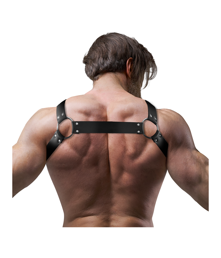 FETISH SUBMISSIVE ATTITUDE - IMBRACATURA BULLDOG IN NEOPRENE REGOLABILE CON CERNIERE PER UOMINI