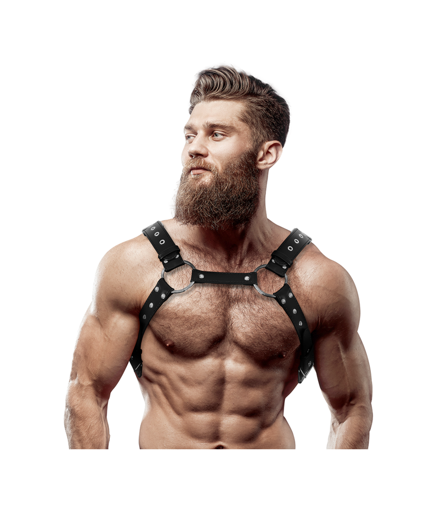 FETISH SUBMISSIVE ATTITUDE - ARNÉS ECOPIEL PECHO CON TACHUELAS HOMBRE