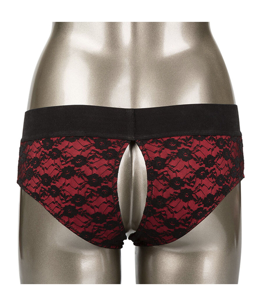 CALEXOTICS - CONJUNTO DE CALCINHAS SCANDAL CROTCHLESS COM DILDO TAMANHO P/M