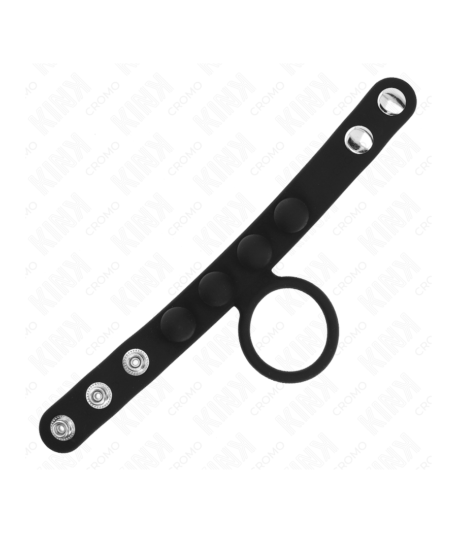 KINK - ANELLO PER PENE IN PELLE 3,5 CM CON CHIUSURA A PRESSIONE 23 X 2 CM