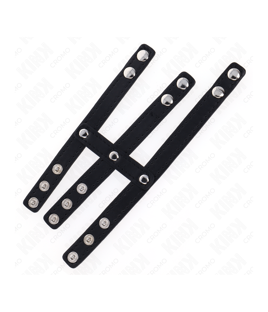 KINK - DREIFACH LEDER PENISRING MIT DRUCKVERSCHLUSS