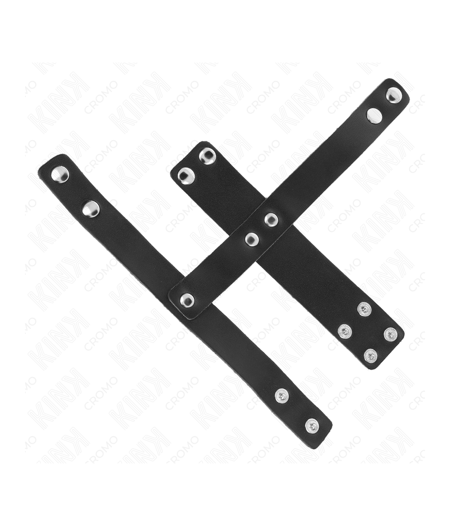 KINK - ANNEAU DE CAGE À PÉNIS EN CUIR AVEC SÉPARATEUR DE BALLES RÉGLABLE