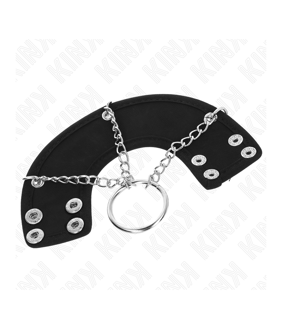 KINK - PENISRING 4 CM KETTE 7 CM METALL MIT LEDERGURTE