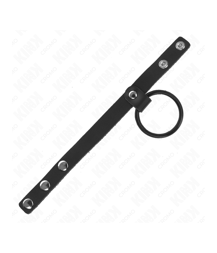 KINK - PENISRING AUS SILIKON 3,8 CM UND HODENTEIL AUS LEDER 22 X 1,5 CM