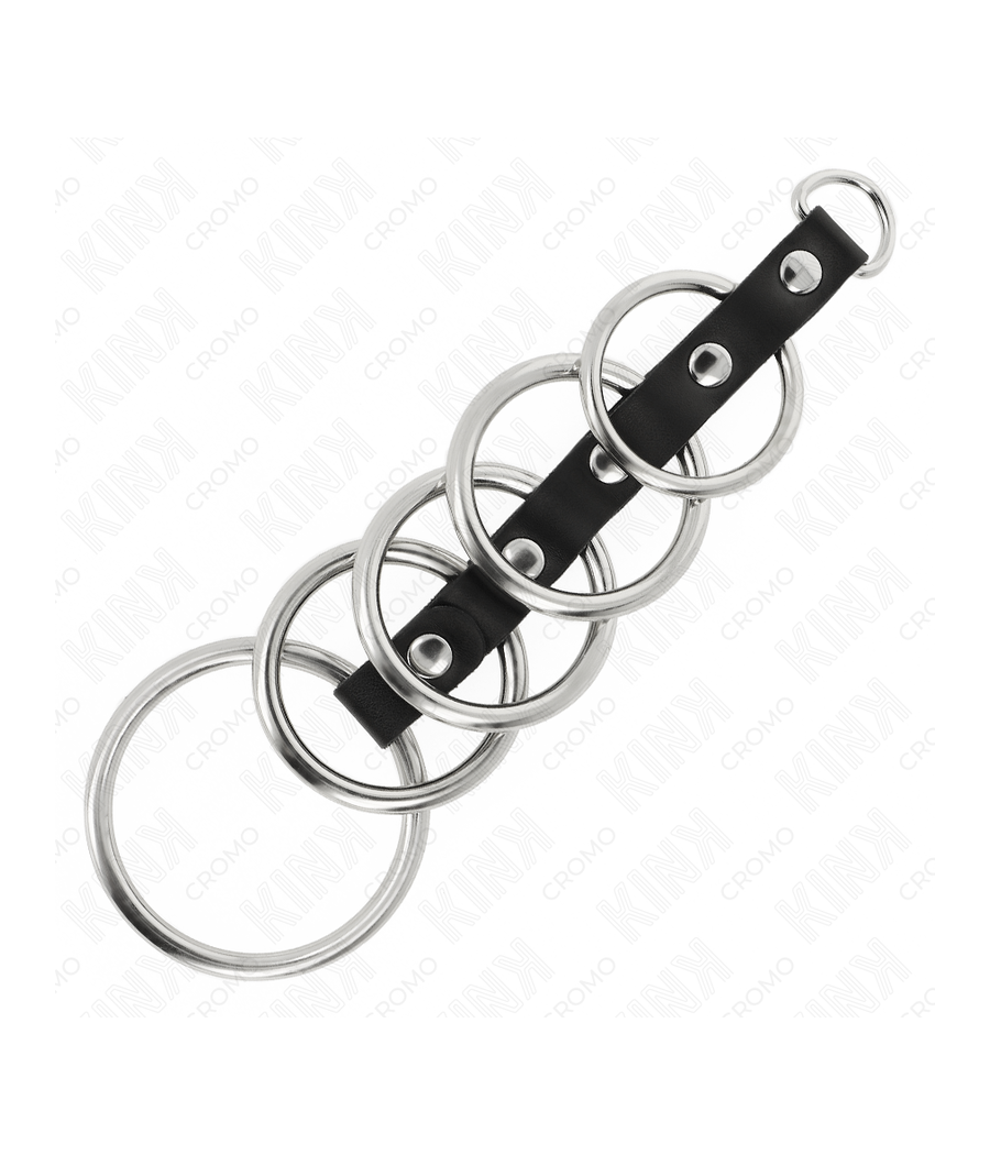 KINK - 5 ANÉIS DE METAL DE 3,2 CM A 5 CM CONECTADOS POR COURO
