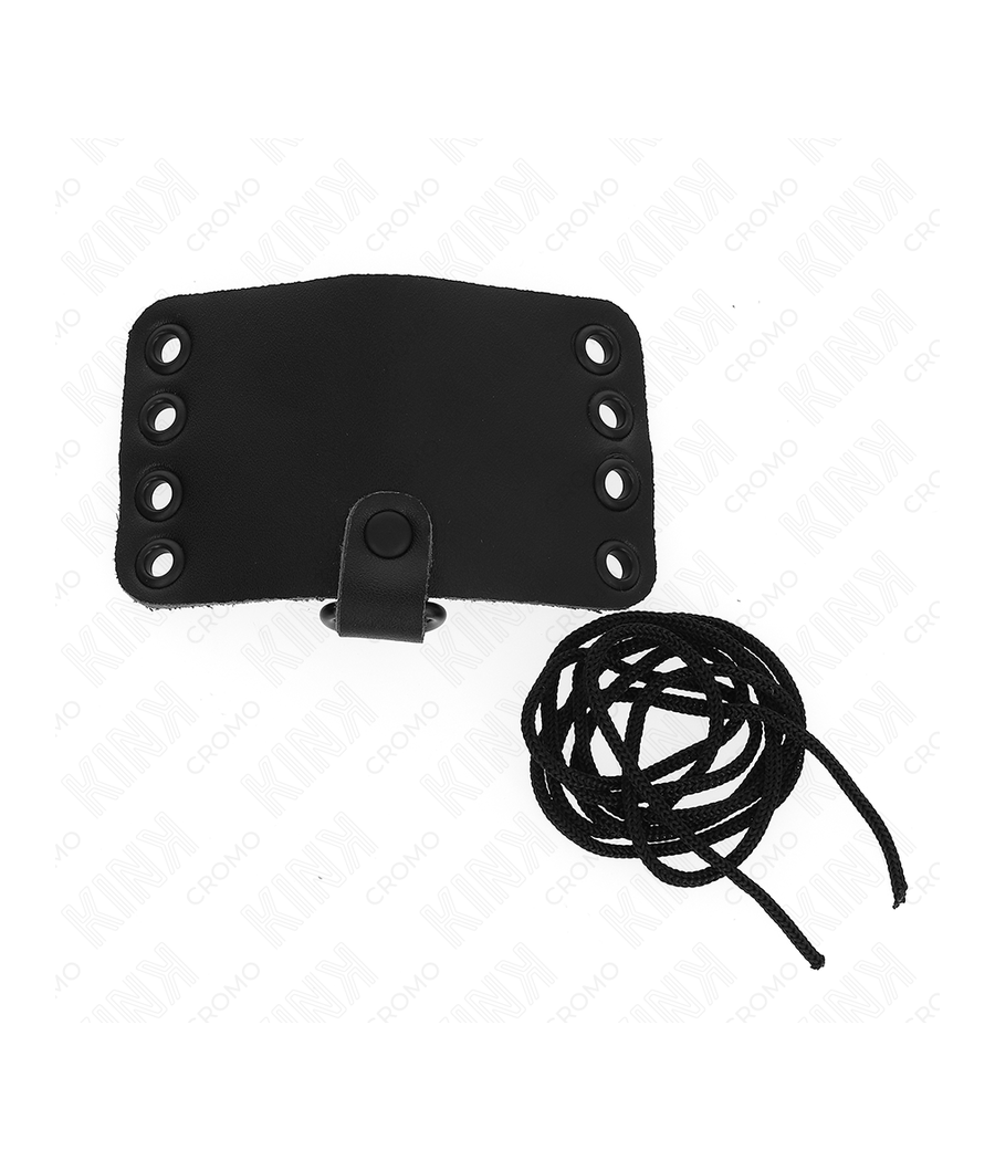 KINK - LEATHER PENIS RING WITH LACE CLOSURE AND LACES