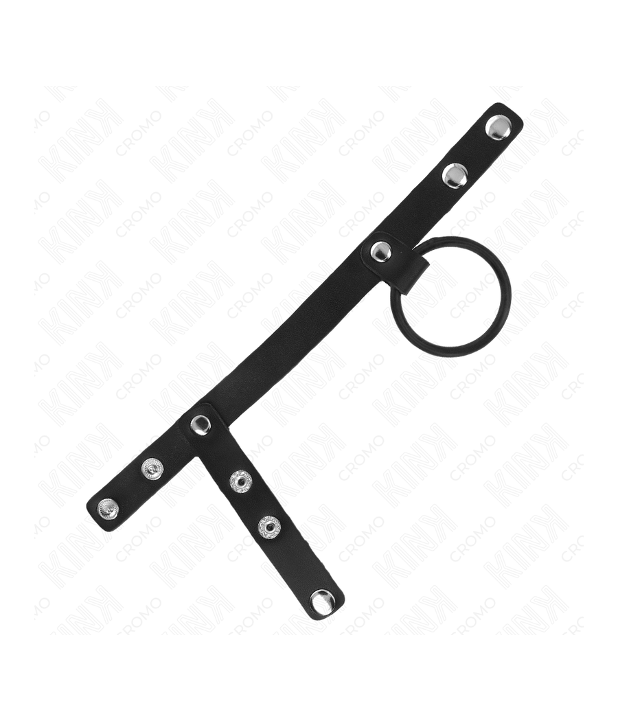 KINK - PENISRING AUS SILIKON 3,8 CM MIT HOHEM TEILER UND LEDERBAND 22 X 1,5 CM