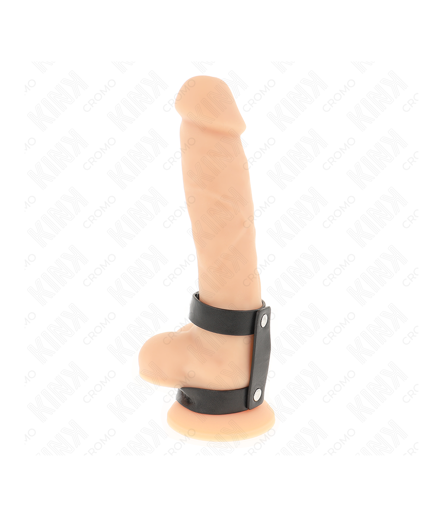 KINK - VERSTELLBARER DOPPELTER PENISRING AUS LEDER