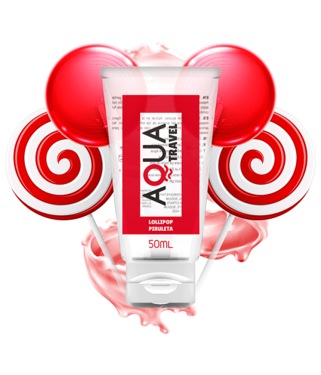 AQUA TRAVEL - LOLLIPOP FLAVOUR WATERBASED LUBRICANT - 50 ML