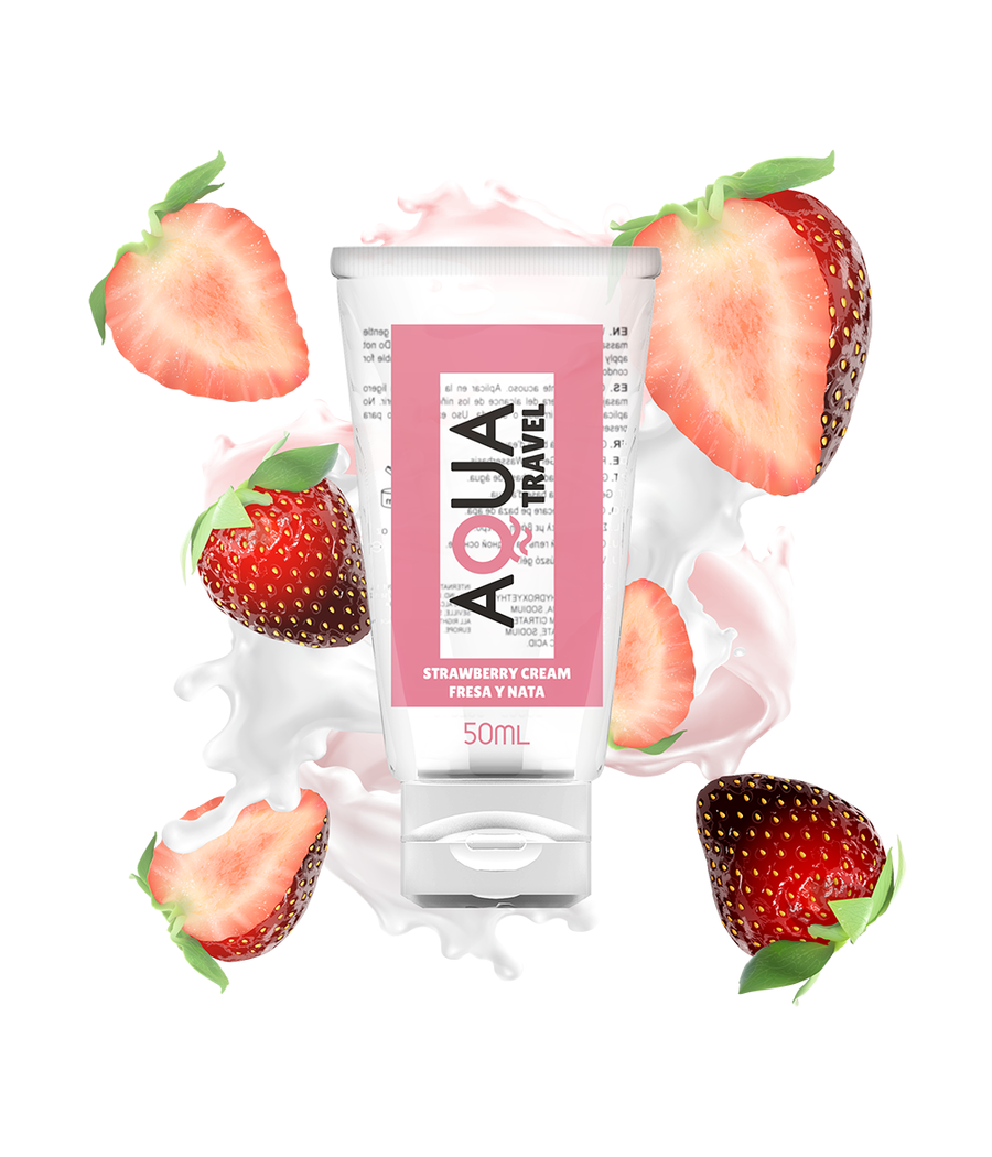 AQUA TRAVEL - LUBRIFICANTE A BASE ACQUA GUSTO CREMA FRAGOLA - 50 ML