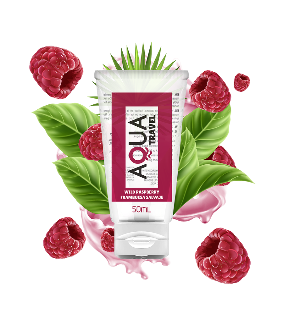 AQUA TRAVEL - LUBRICANTE BASE AGUA SABOR FRAMBUESA SALVAJE - 50 ML