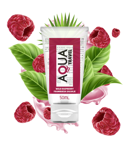 AQUA TRAVEL - WILD RASPBERRY FLAVOUR WATERBASED LUBRICANT - 50 ML
