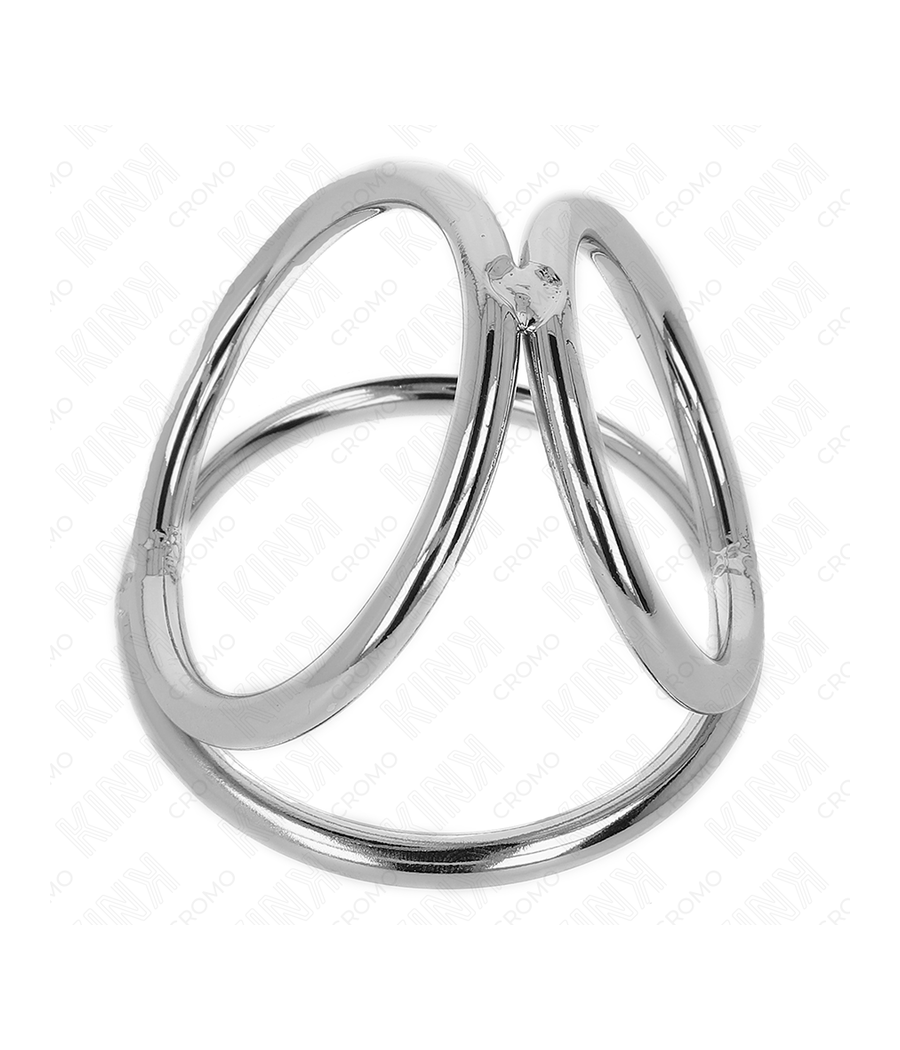 KINK - ANNEAU PÉNIS EN MÉTAL TRIPLE CHROME 3,8 CM À 5 CM MODÈLE 2