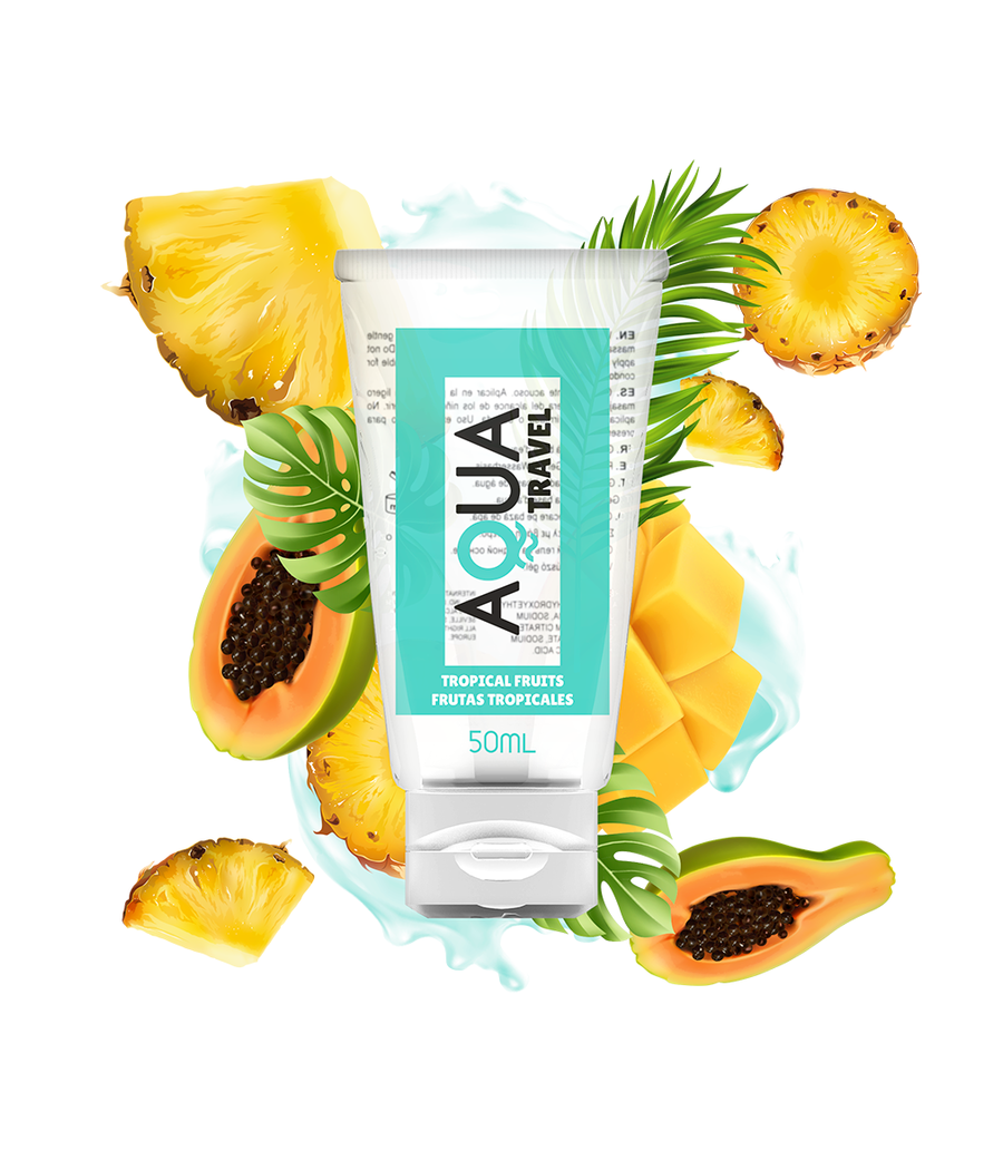 AQUA TRAVEL - SAVEUR LUBRIFIANT A BASE D''EAU FRUITS TROPICAUX - 50 ML