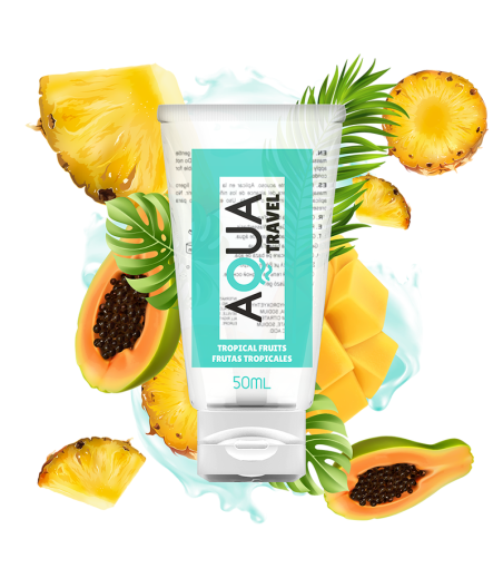 AQUA TRAVEL - SAVEUR LUBRIFIANT A BASE D''EAU FRUITS TROPICAUX - 50 ML
