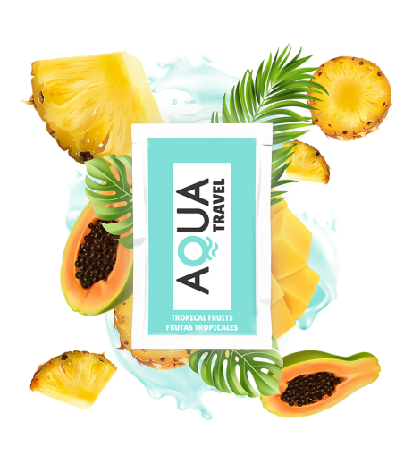 AQUA TRAVEL - LUBRIFICANTE À BASE DE ÁGUA SABOR DE FRUTAS TROPICAIS 6 ML