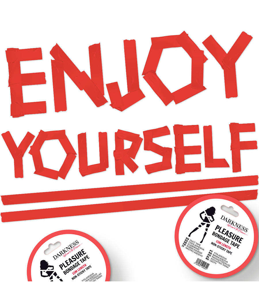 DARKNESS - CINTA PARA BONDAGE ROJO NO PEGAJOSA 15 M