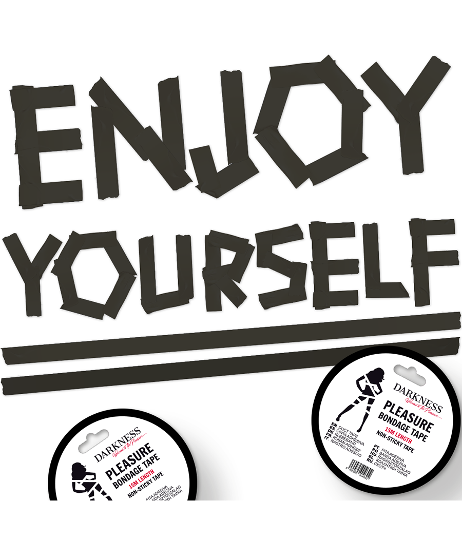 DARKNESS - NICHT KLEBENDES SCHWARZES BONDAGEBAND 15M