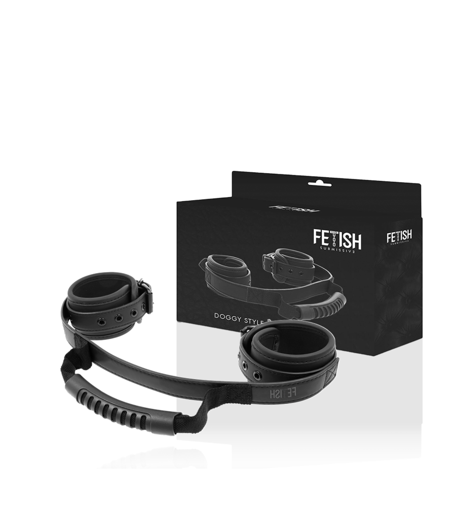 FETISH SUBMISSIVE - MENOTTES DOUBLURE NOPRÈNE AVEC POIGNÉE