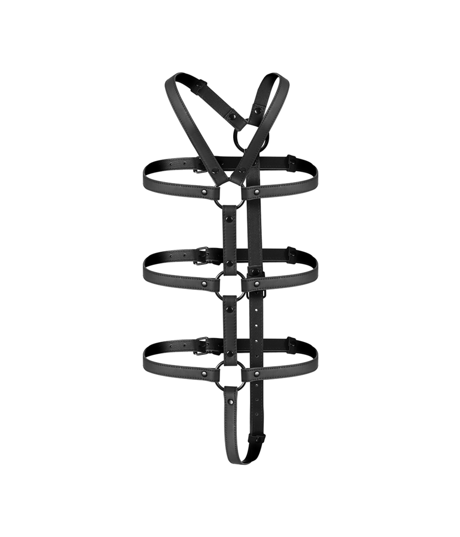 FETISH SUBMISSIVE BONDAGE - ADJUSTABLE HARNESS TORSO AND ARMS