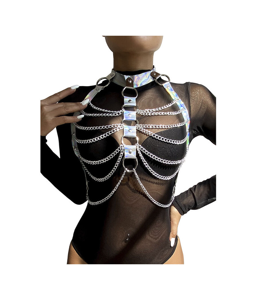 SUBBLIME - 953737 BRUSTGURT MIT RINGEN UND KETTEN SILBER EINE GRÖSSE
