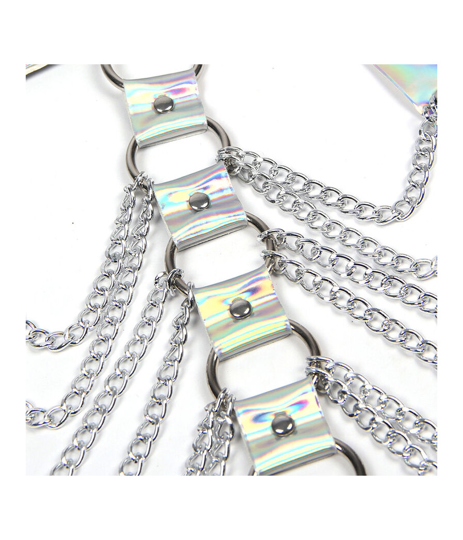SUBBLIME - 953737 ARNÉS DE PECHO CON ANILLOS Y CADENAS PLATA TALLA ÚNICA
