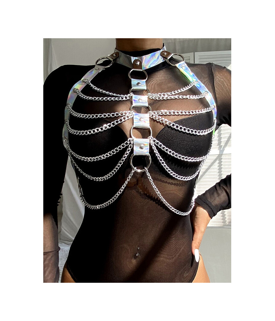SUBBLIME - 953737 BRUSTGURT MIT RINGEN UND KETTEN SILBER EINE GRÖSSE