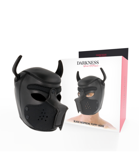 DARKNESS - NEOPREN-HUNDEMASKE MIT ABNEHMBARER MAULE L