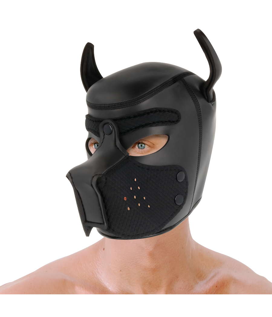 DARKNESS - NEOPRENE DOG MASK WITH REMOVABLE MUZZLE L