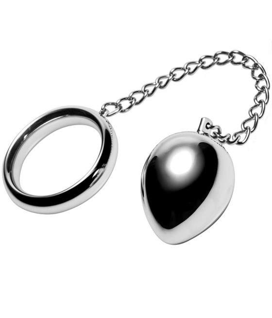 METAL HARD - COCK RING 40MM + CADENA CON BOLA METAL