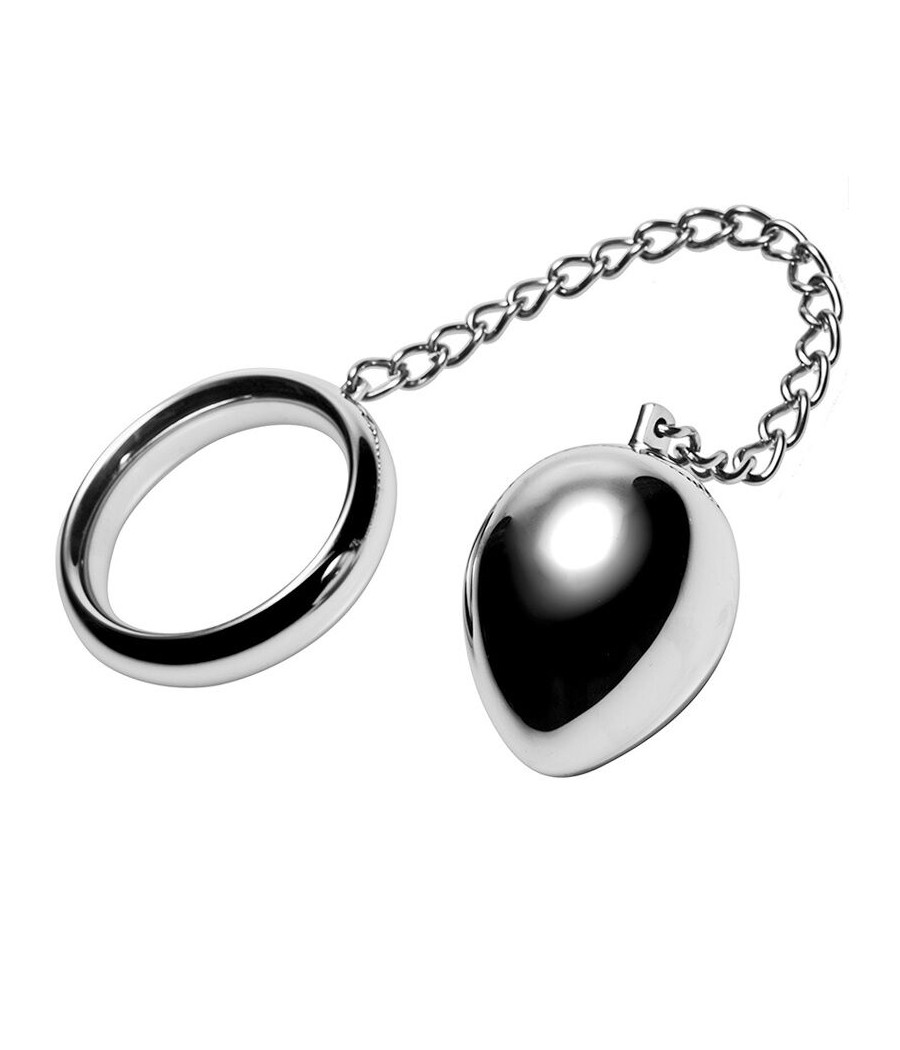 METAL HARD - COCK RING 50MM + CHAIN WITH METAL BALL