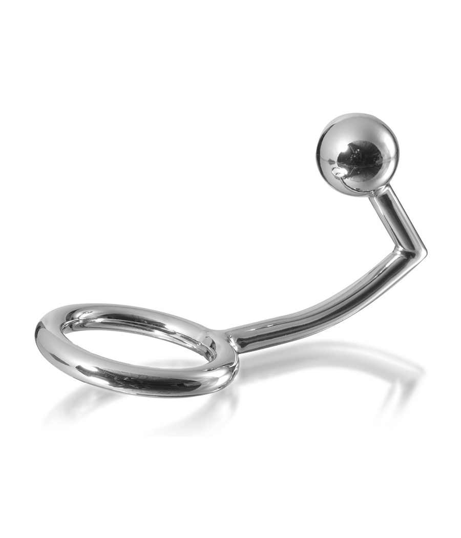 METAL HARD - ANELLO COCK RING CON GANCIO INTRUDER ANALE 45MM
