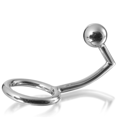 METAL HARD - ANELLO COCK RING CON GANCIO INTRUDER ANALE 45MM