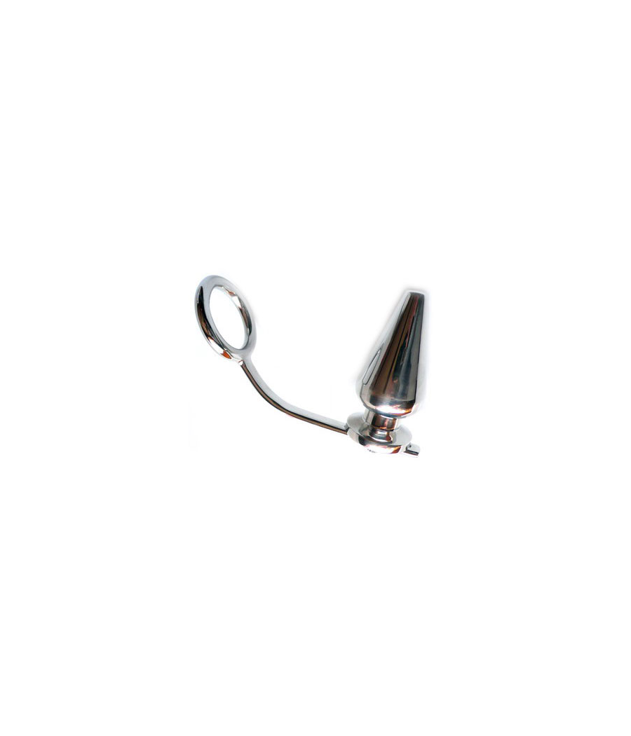 METAL HARD - ANELLO IN ACCIAIO DURO CON TAPPO ANALE 45 X 50 MM