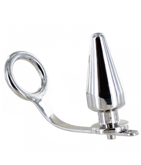 METAL HARD - ANELLO IN ACCIAIO DURO CON TAPPO ANALE 80 X 55 MM